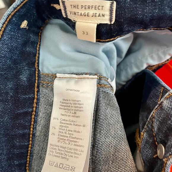 Madewell The Perfect Vintage Jean Women's Size 33 Dark Blue Minimalist Chic - Picture 9 of 12